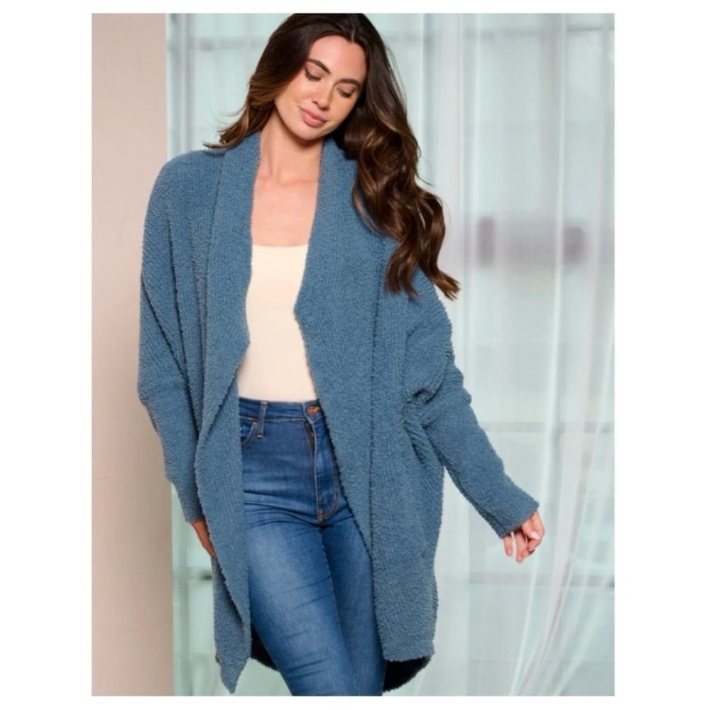 Hem & Thread Cozy Blue Women's Cardigan with pockets